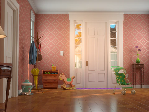 Soggiorno sala cartoni animati V2 Modello 3D