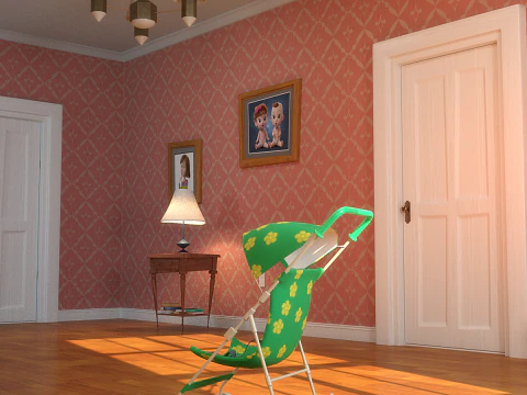 Soggiorno sala cartoni animati V2 Modello 3D