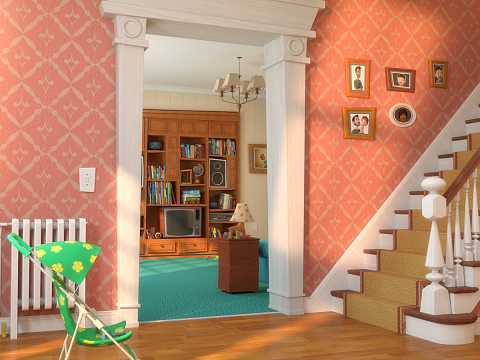 Cartoon Hall Living Room V2 Modèle 3D
