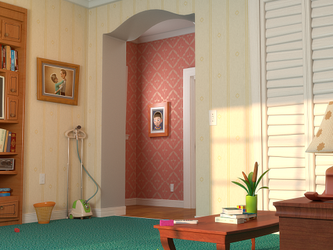 Cartoon Hall Living Room V2 Modèle 3D
