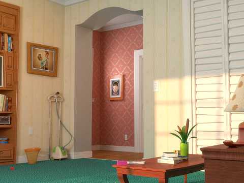 Soggiorno sala cartoni animati V2 Modello 3D