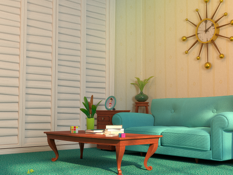 Cartoon Hall Living Room V2 Modèle 3D