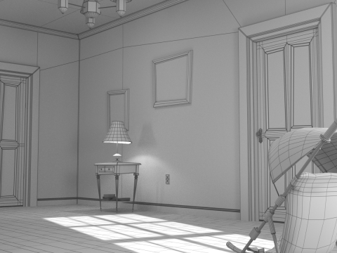 Cartoon Hall Living Room V2 Modèle 3D