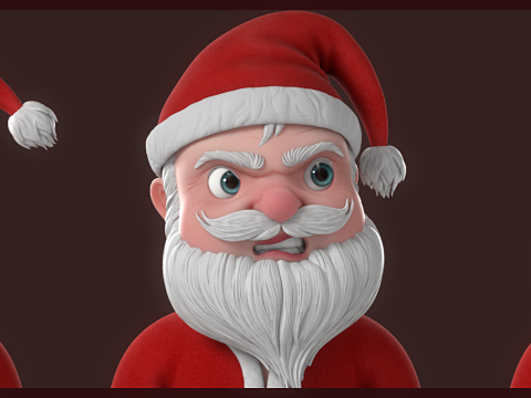 Cartoon Santa Claus Rigged Model 3D