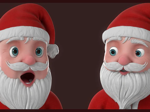 Cartoon Santa Claus Rigged 3D Model