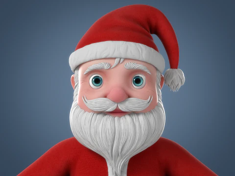 Cartoon Santa Claus Rigged 3D Model
