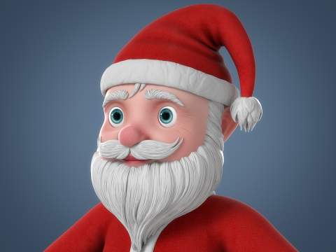 Cartoon Santa Claus Rigged Model 3D