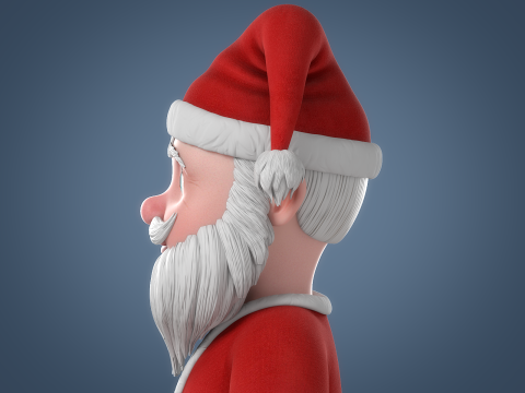 Cartoon Santa Claus Rigged Model 3D