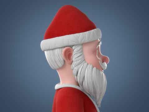 Cartoon Santa Claus Rigged Model 3D