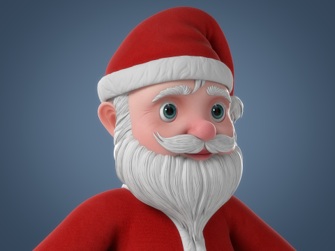Cartoon Santa Claus Rigged Model 3D