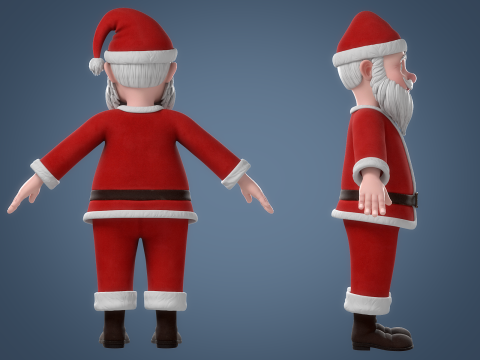 Cartoon Santa Claus Rigged Model 3D