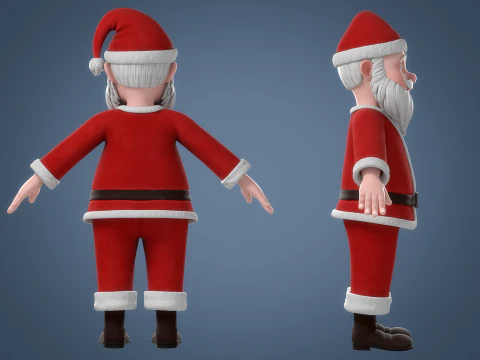 Cartoon Santa Claus Rigged 3D Model