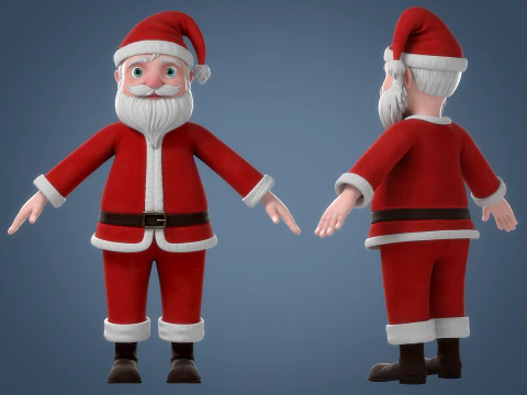 Cartoon Santa Claus Rigged 3D Model