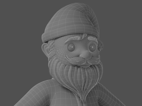 Cartoon Santa Claus Rigged Model 3D
