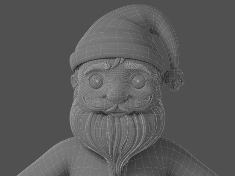 Cartoon Santa Claus Rigged Model 3D