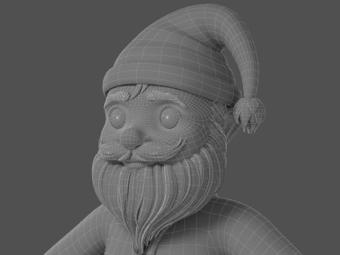 Cartoon Santa Claus Rigged 3D Model