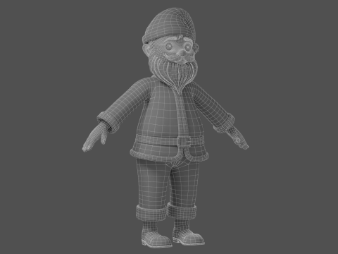 Cartoon Santa Claus Rigged Model 3D