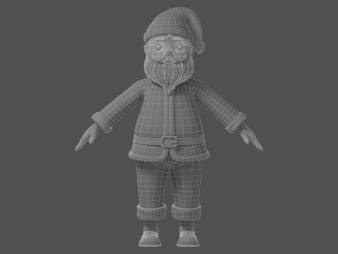 Cartoon Santa Claus Rigged Model 3D