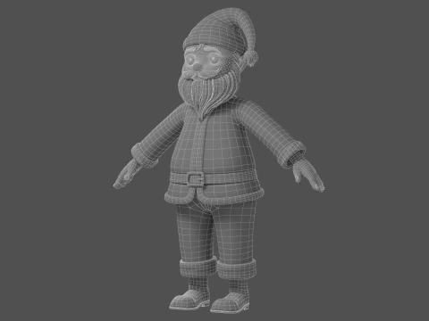 Cartoon Santa Claus Rigged 3D Model