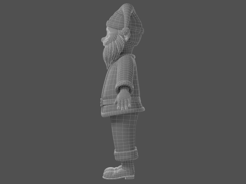 Cartoon Santa Claus Rigged Model 3D