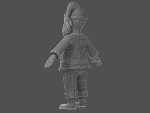 Cartoon Santa Claus Rigged Model 3D