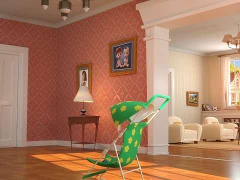 Cartoon Hall Living Room 3D Model