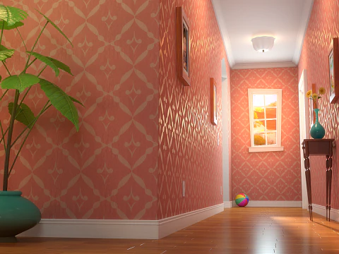 Cartoon Hall Living Room 3D Model
