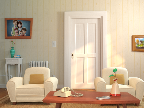 Cartoon Hall Living Room 3D Model