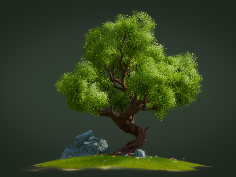 Cartoon Stylized Tree Modèle 3D