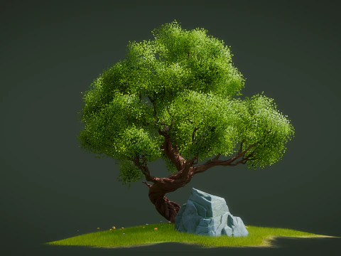 Cartoon Stylized Tree 3D Model