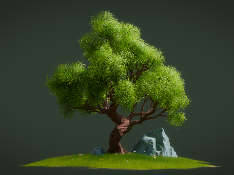 Cartoon Stylized Tree 3D मॉडल