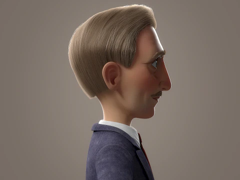 Cartoon Old Man Rigged 3D Model