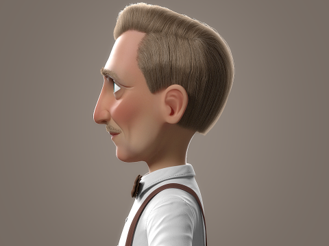 Cartoon Old Man Rigged Modèle 3D