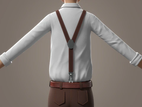 Cartoon Old Man Rigged 3D Model