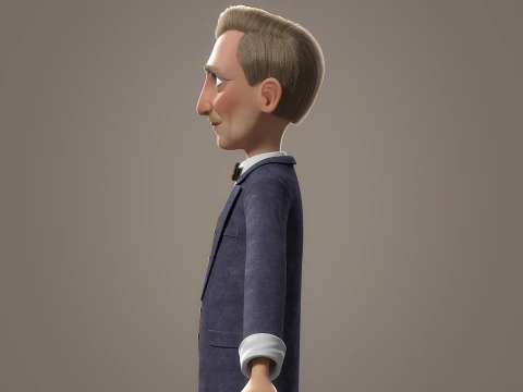 Cartoon Old Man Rigged 3D Model