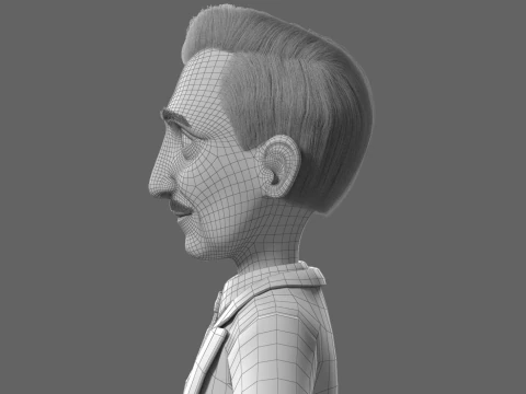 Cartoon Old Man Rigged 3D Model