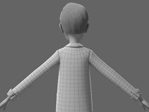 Cartoon Old Man Rigged 3D Model