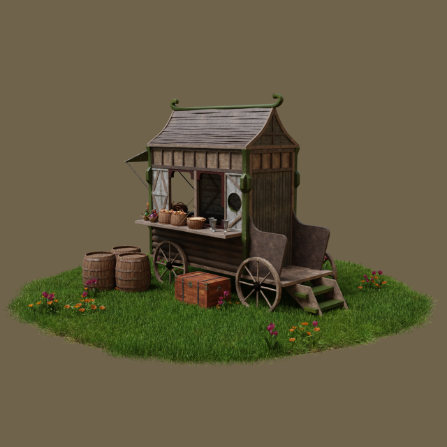 Medieval Market 3D मॉडल .c4d .max .obj .3ds .fbx .stl .blend 