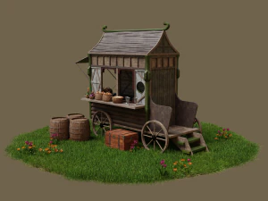 Pasar Abad Pertengahan Model 3D