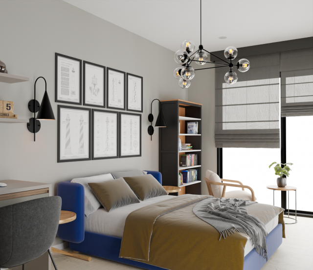 Bedroom 3Dモデル .c4d .max .obj .3ds .fbx .stl .blend 