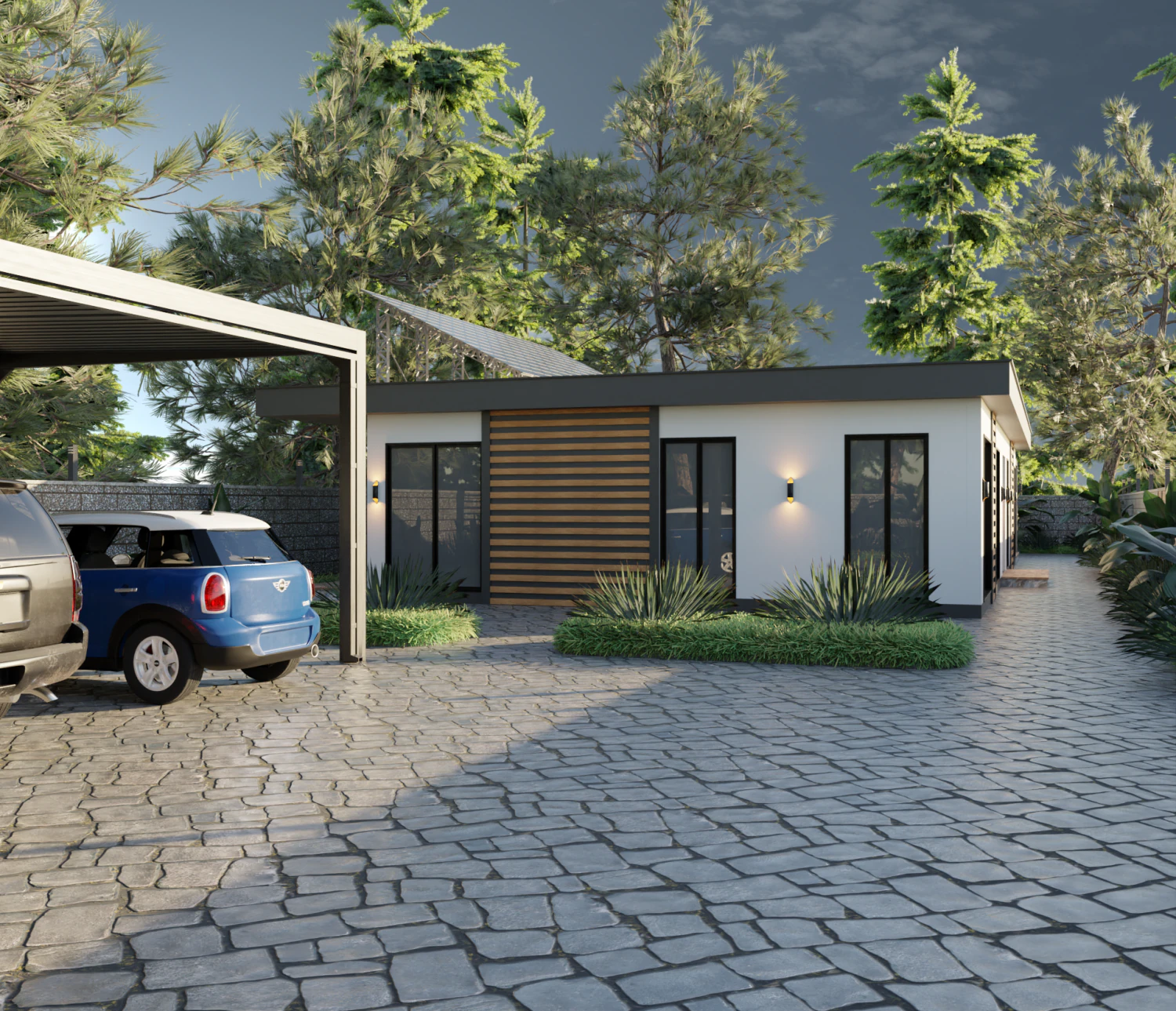 Современный Дом 3D Модель .c4d .max .obj .3ds .fbx .stl .blend 