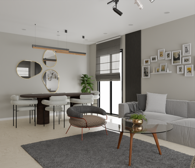 Modern Living Room 3D Модель .c4d .max .obj .3ds .fbx .stl .blend