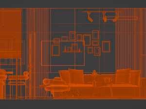 Modern Living Room 3D Модель