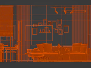 Modern Living Room 3D Model