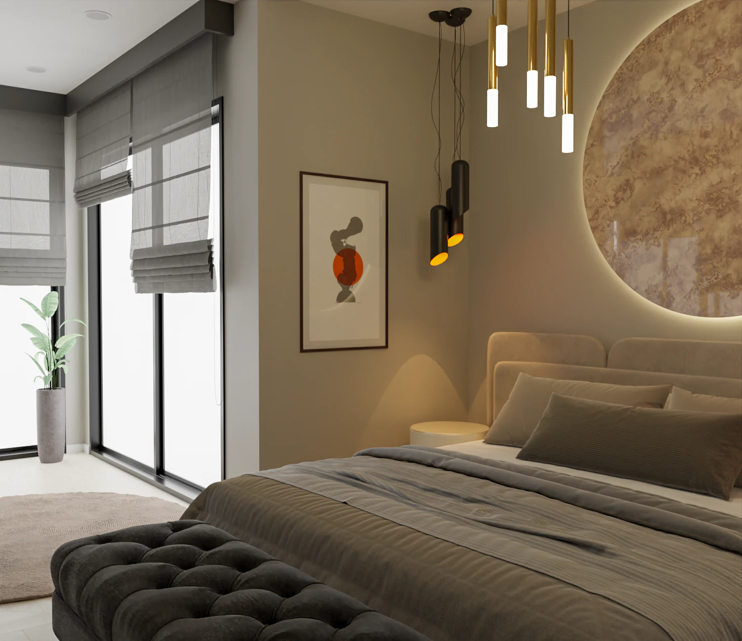 Modern Bedroom 3D Model .c4d .max .obj .3ds .fbx .stl .blend 