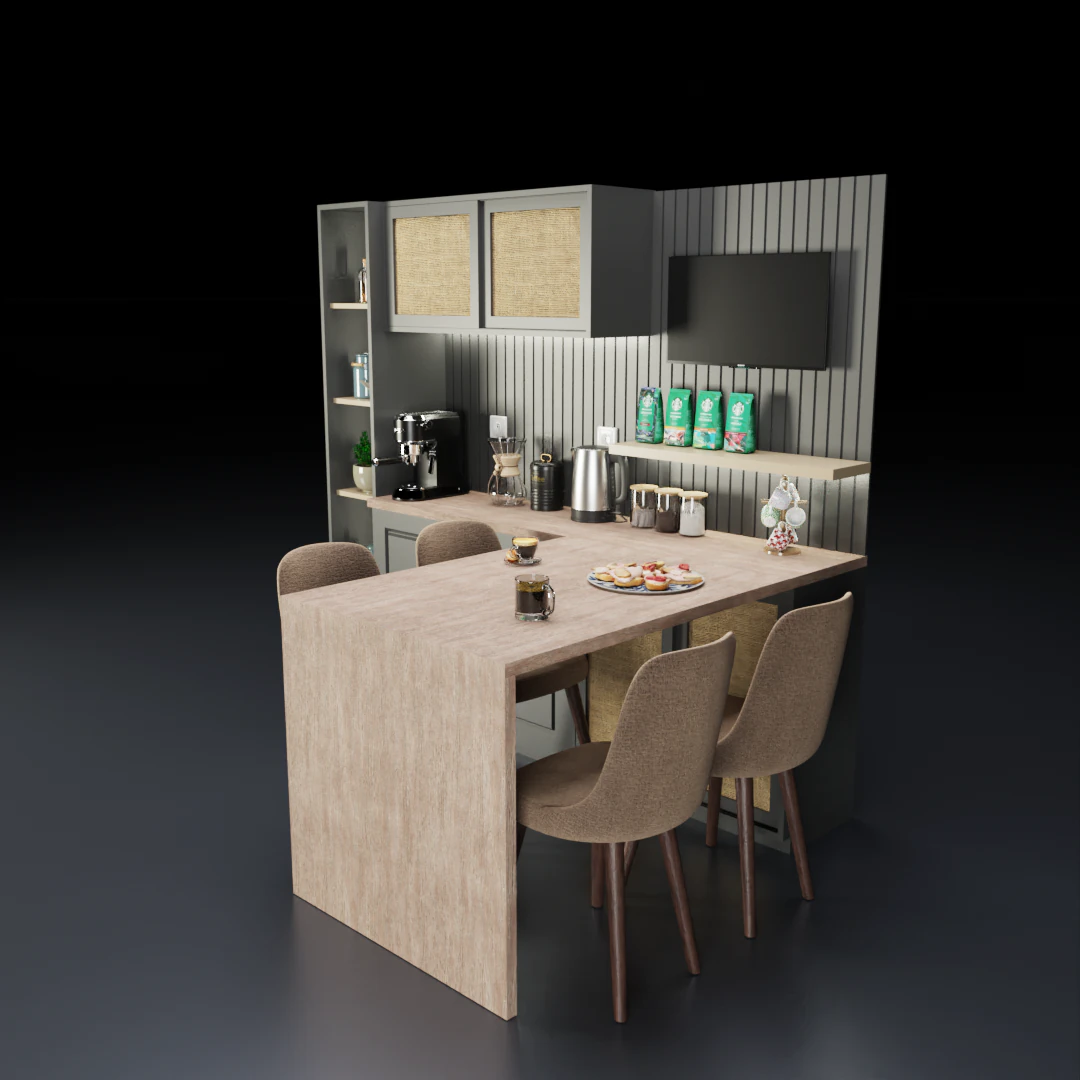 Coffee Corner 3D Model .c4d .max .obj .3ds .fbx .stl .blend 