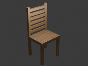 Wood Modern Kitchen-Dinning Room Chair 3D मॉडल