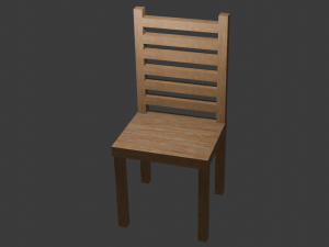Wood Modern Kitchen-Dinning Room Chair Modelo 3D