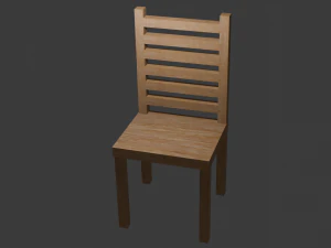 Wood Modern Kitchen-Dinning Room Chair 3D Model