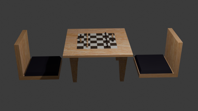 SET Chess Table Zen Chairs 3D मॉडल .c4d .max .obj .3ds .fbx .stl .blend 